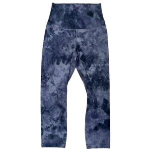 Lululemon High Rise Tie-Dye Leggings 2 Black Gray Athleisure Yoga Pants